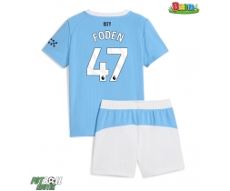 Manchester City Phil Foden #47 Hemmaställ Barn 2025-26 Kortärmad (+ Korta byxor) Manchester City Phil Foden #47 Hemmaställ Barn 2025-26 Kortärmad (+ Korta byxor)